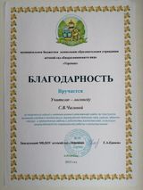 Благодарственность МБДОУ детский сад "Теремок" 2013г.